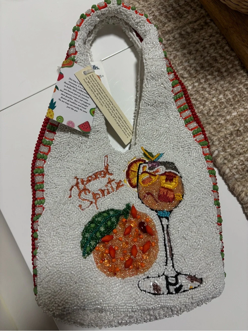 Beaded 'Aperol Spritz' Cocktail Tote